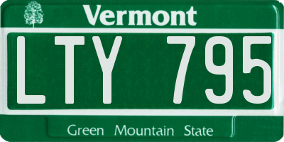 VT license plate LTY795