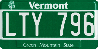 VT license plate LTY796