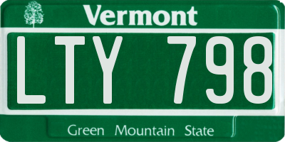 VT license plate LTY798