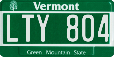 VT license plate LTY804