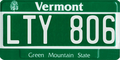 VT license plate LTY806