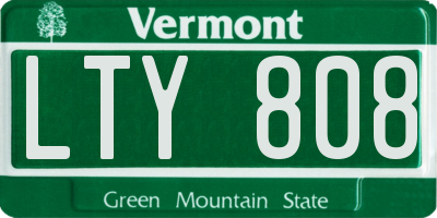 VT license plate LTY808