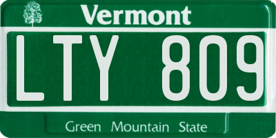 VT license plate LTY809