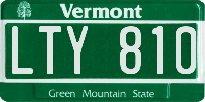 VT license plate LTY810