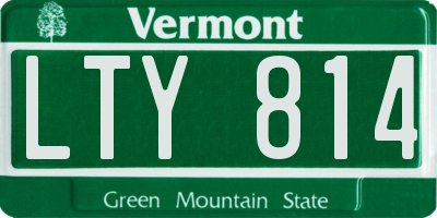 VT license plate LTY814