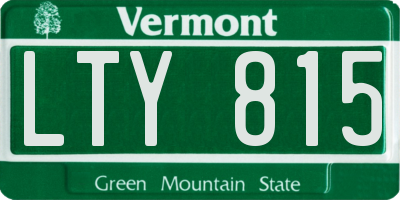 VT license plate LTY815