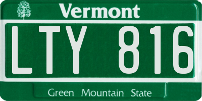 VT license plate LTY816