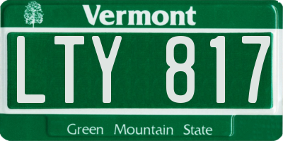 VT license plate LTY817
