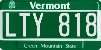 VT license plate LTY818