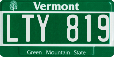 VT license plate LTY819