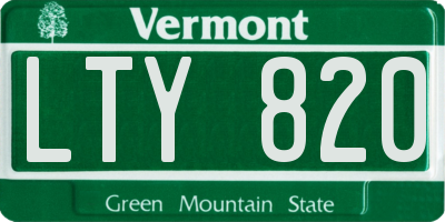VT license plate LTY820