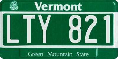 VT license plate LTY821