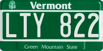 VT license plate LTY822