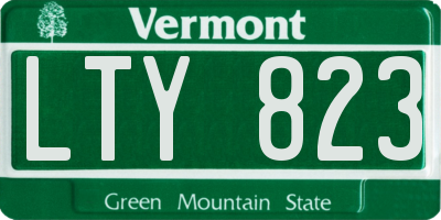 VT license plate LTY823
