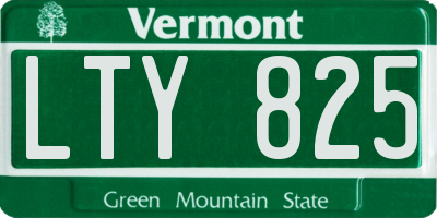 VT license plate LTY825