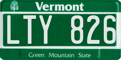 VT license plate LTY826