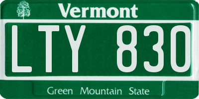 VT license plate LTY830