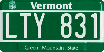 VT license plate LTY831