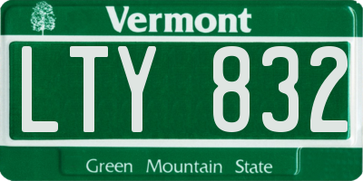 VT license plate LTY832
