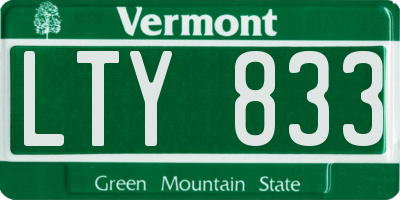 VT license plate LTY833