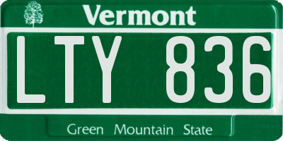 VT license plate LTY836