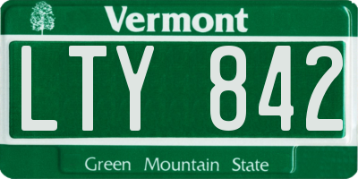 VT license plate LTY842