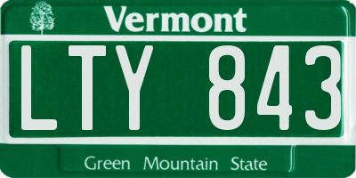 VT license plate LTY843