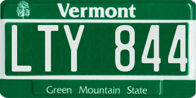 VT license plate LTY844