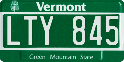 VT license plate LTY845