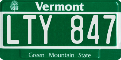 VT license plate LTY847