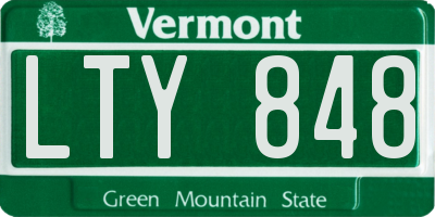 VT license plate LTY848