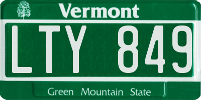 VT license plate LTY849