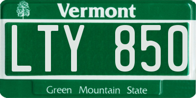 VT license plate LTY850