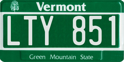 VT license plate LTY851