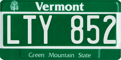 VT license plate LTY852