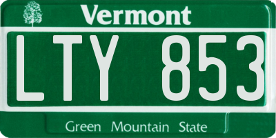 VT license plate LTY853