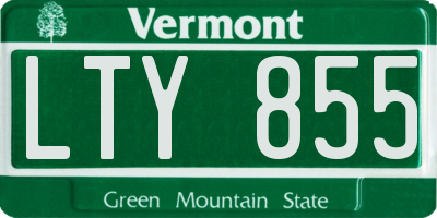 VT license plate LTY855
