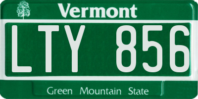 VT license plate LTY856
