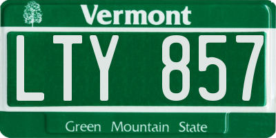 VT license plate LTY857