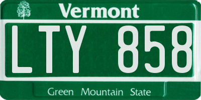 VT license plate LTY858