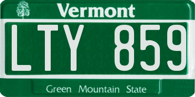 VT license plate LTY859