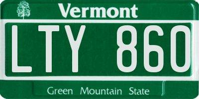 VT license plate LTY860