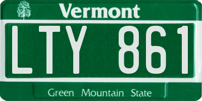 VT license plate LTY861