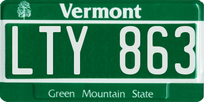 VT license plate LTY863