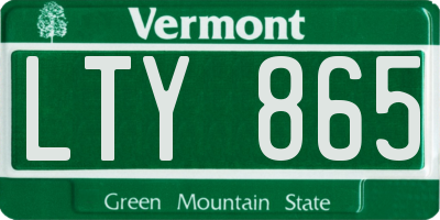 VT license plate LTY865