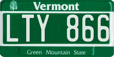 VT license plate LTY866