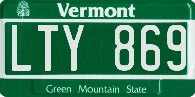 VT license plate LTY869