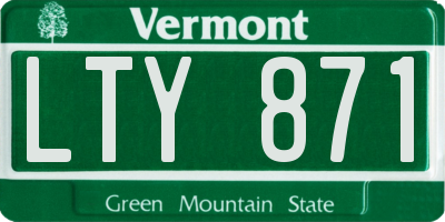 VT license plate LTY871
