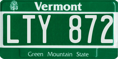 VT license plate LTY872