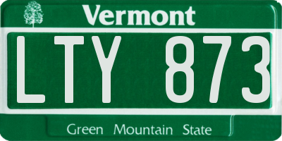 VT license plate LTY873